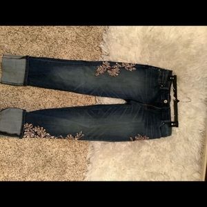 WHBM cropped jeans w/ sequin accent
